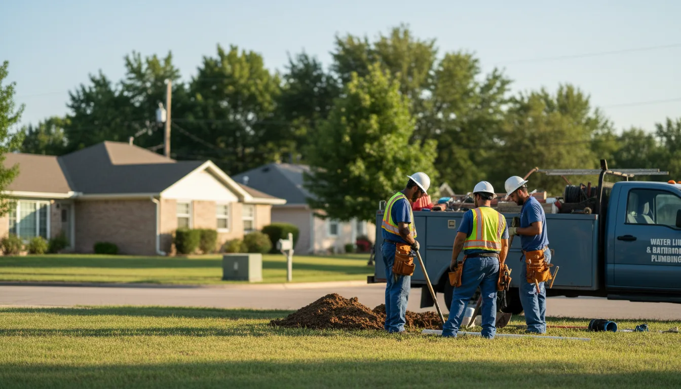 Residential water line and bathroom plumbing service in Hawkeye, IA